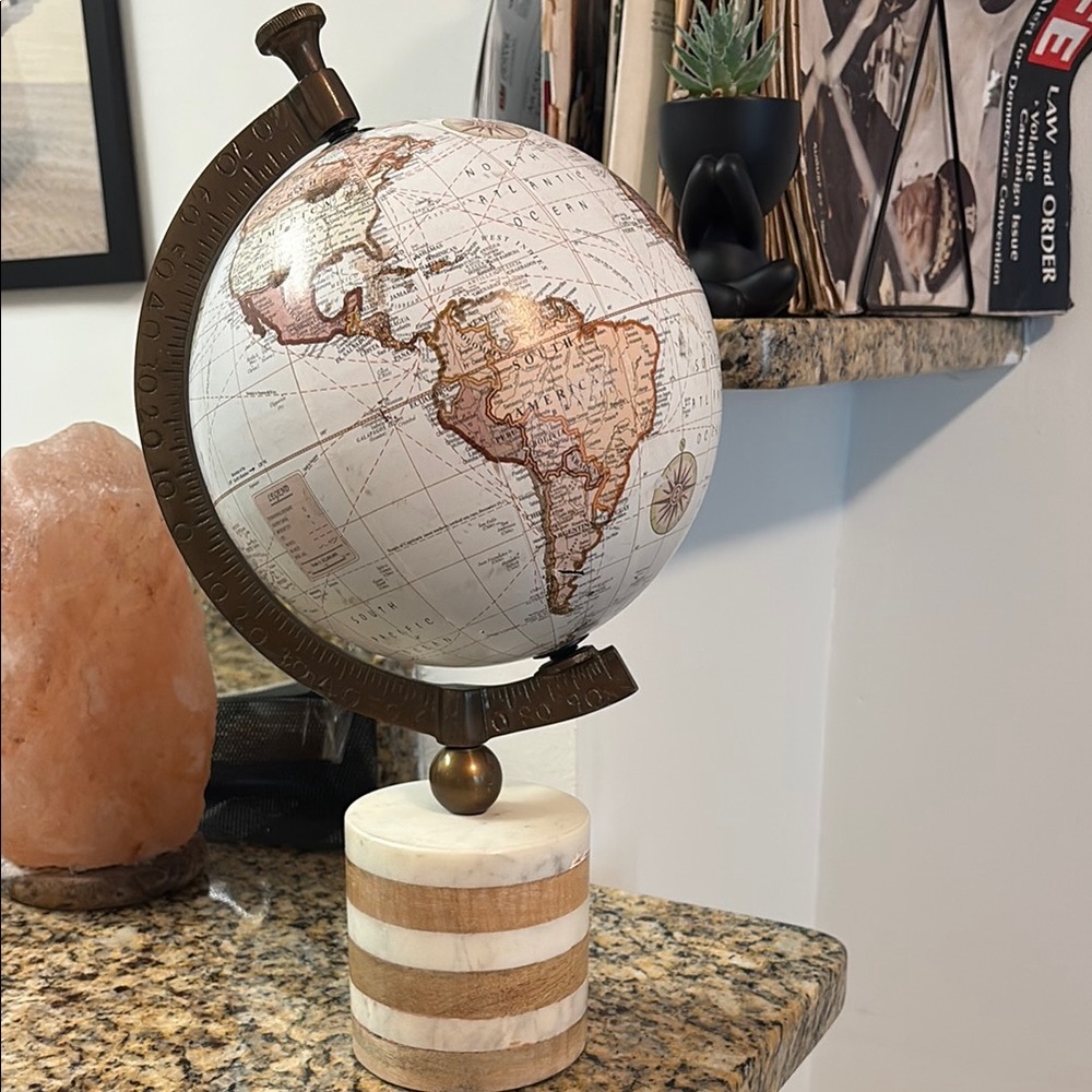 Elegant White and Gold Globe by [Brand]
